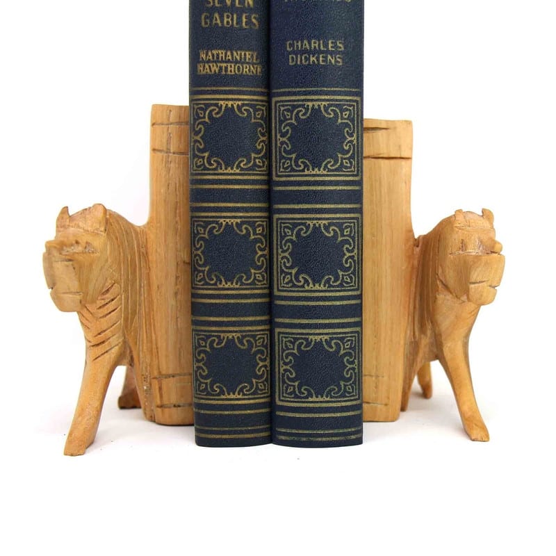 Handmade Jacaranda Wood Safari Bookends (Kenya)