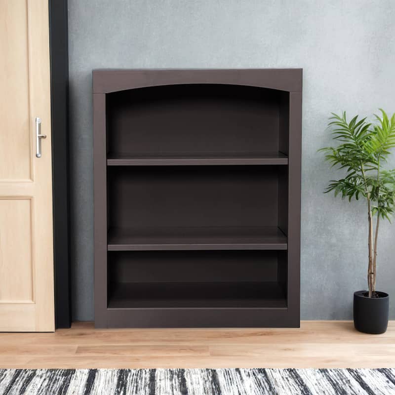 Arch+Haven Unfinished Solid Pine Bookcase - 24x30 Solid Black