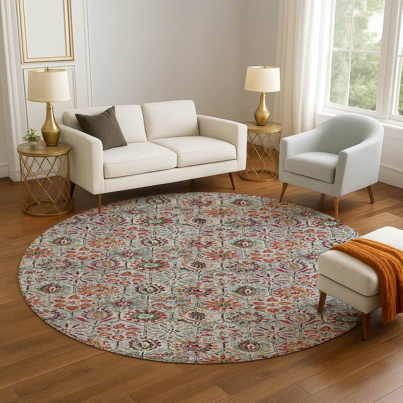Premium Washable Super Soft Traditional Farmhouse Mayfield Rug - Paprika - 8' x 8'
