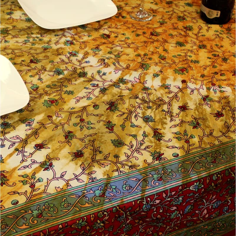 Cotton Floral Tie Dye Tablecloth Rectangle - 70 x 104 in