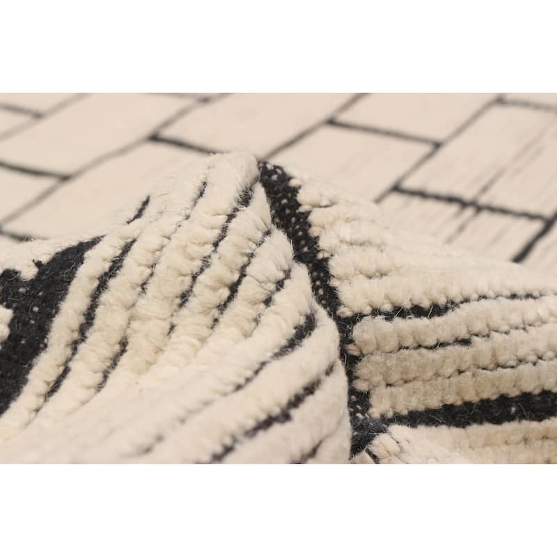 ECARPETGALLERY Hand-knotted Pak Finest Marrakesh Cream Wool Rug - 8'10 x 12'6