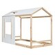 preview thumbnail 18 of 16, Twin House Platform Bed with Roof and Window, White/Grey