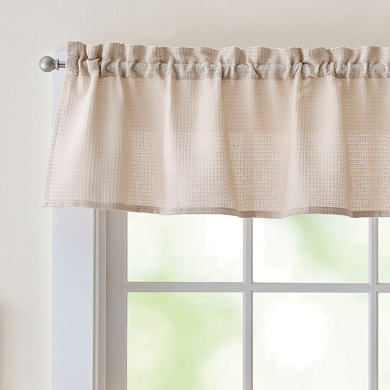 Curtainworks Eldridge Waffle 3-piece Valance & Tier Set