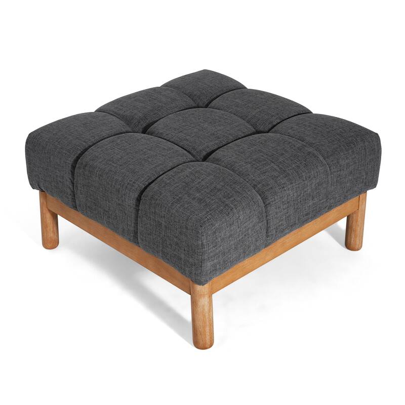 Christopher Knight Home - Biscuit Modern Upholstered Tufted Ottoman with Deep Cushion Design