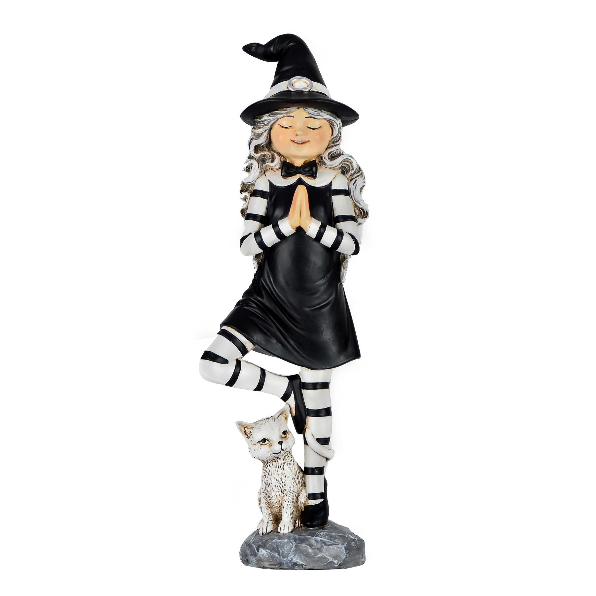National Tree Company Halloween Tabletop Decoration, Black, Witch in a Yoga Pose, 9 Inches - 9 in