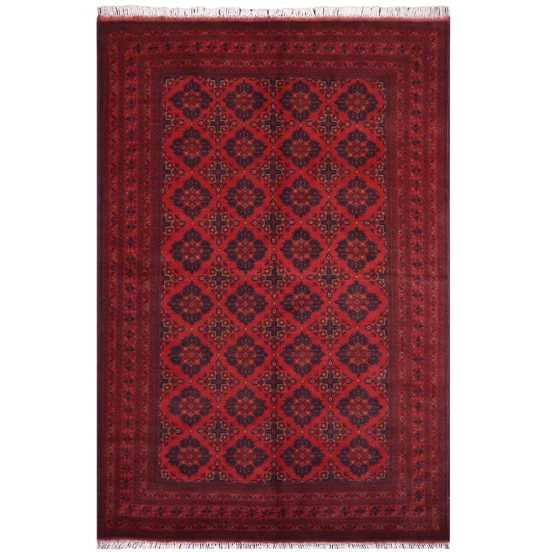 Tribal Biljik Khal Mohammadi Angel Red/Blue Rug - 6'6'' x 9'8''
