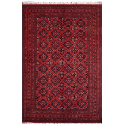 Tribal Biljik Khal Mohammadi Angel Red/Blue Rug - 6'6'' x 9'8''