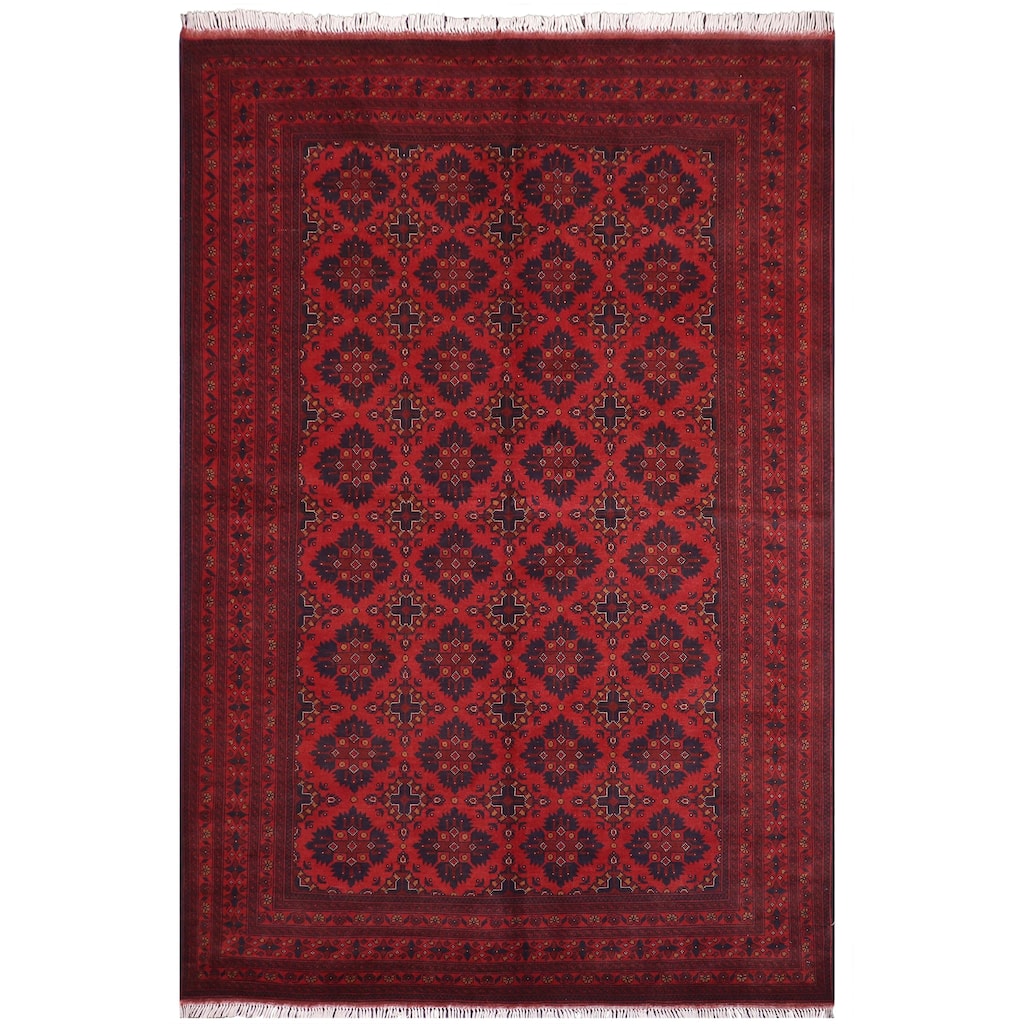 Tribal Biljik Khal Mohammadi Angel Red/Blue Rug - 6'6'' x 9'8''