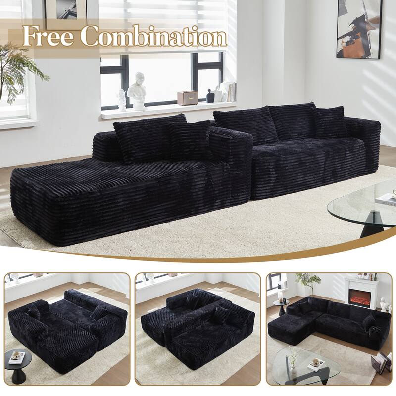 HOOOWOOO Modern L-shaped Modular Sectional Sofa with Chaise
