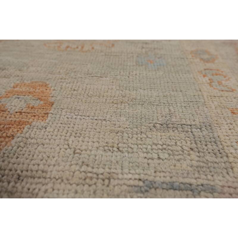 Turkish Oushak Vegetable Dye Area Rug Handmade Wool Carpet - 5'0"x 6'10"