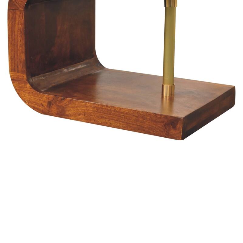 Artisan Furniture Solid Wood S-curve Brass Nightstand
