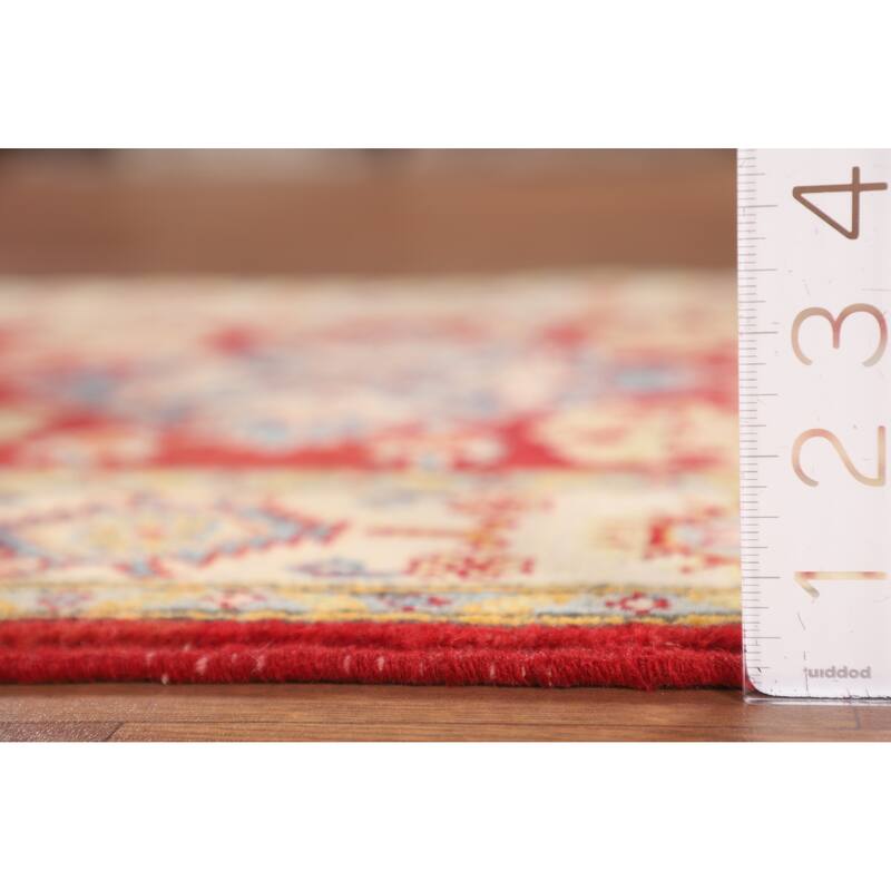 Traditional Kazak Accent Rug Hand-Knotted Geometric Wool Carpet - 2'10" x 4'2"