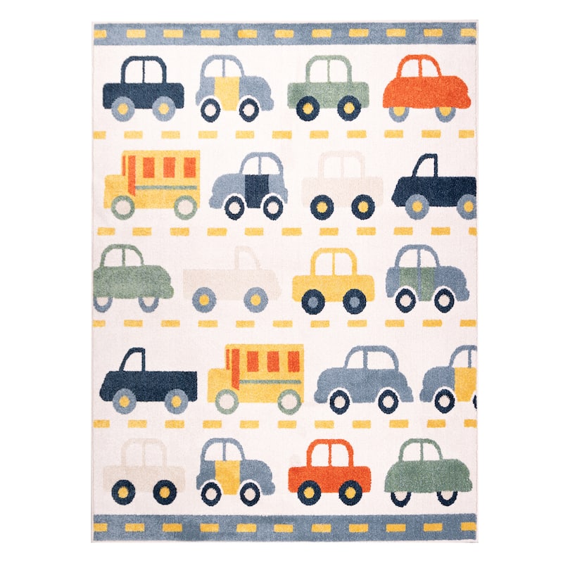 Orian Rugs Playroom Traffic White Stain Resistant Kids Area Rug