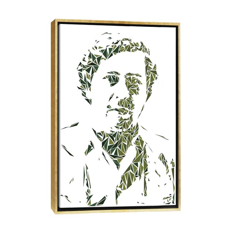 iCanvas "Pablo Escobar" by Cristian Mielu Framed Canvas Print - Gold - 48x32