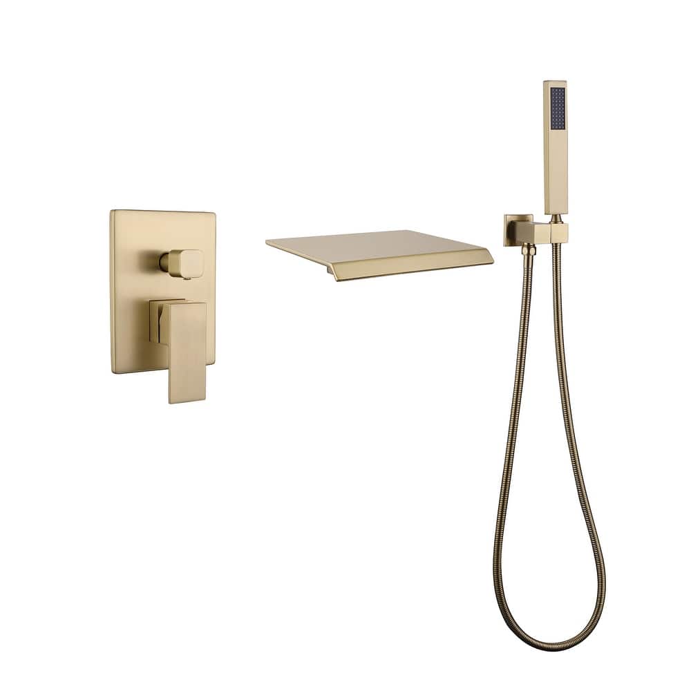Single Handle Wall Mounted Roman Tub Faucet with Diverter and Handshower