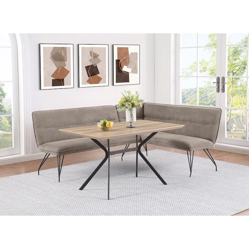 Dodson Fabric Upholstered L-Shaped Nook Dining Bench