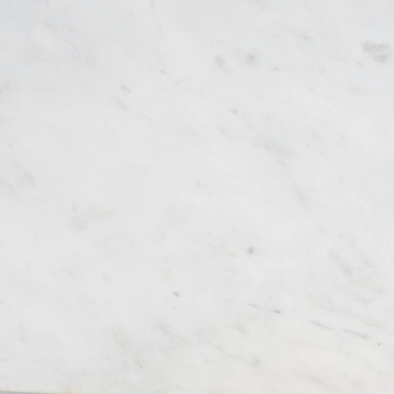 Caledon Marble Console Table - Modern Rustic Accent Table with Hand-Forged Metal Frame and Half-Moon Tabletop