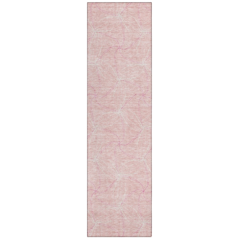 Machine Washable Indoor/ Outdoor Abstract Contemporary Chantille Rug