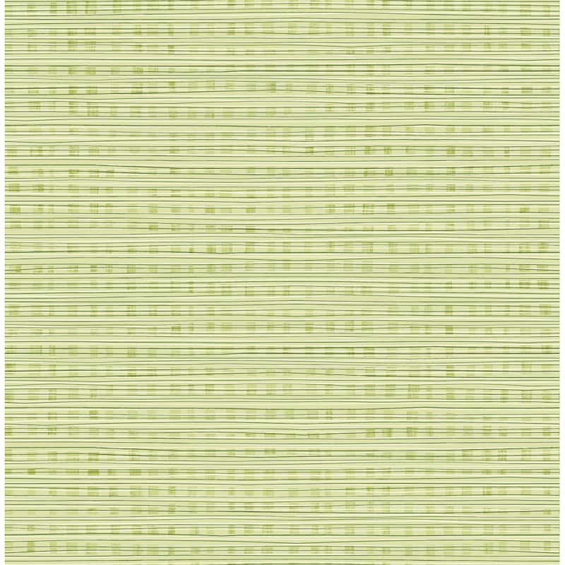 Seabrook Designs Day Dreamers Weave Unpasted Wallpaper - 20.5 in. W x 33 ft. L - Green Apple
