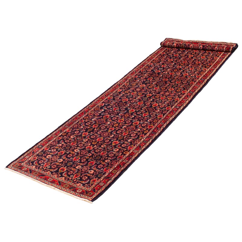 ECARPETGALLERY Hand-knotted Andelz Navy Wool Rug - 3'7 x 12'6