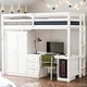 preview thumbnail 1 of 22, Twin Size Loft Bed with Integrated Wardrobe, Desk, and Storage Drawers, Space-Saving White Design White
