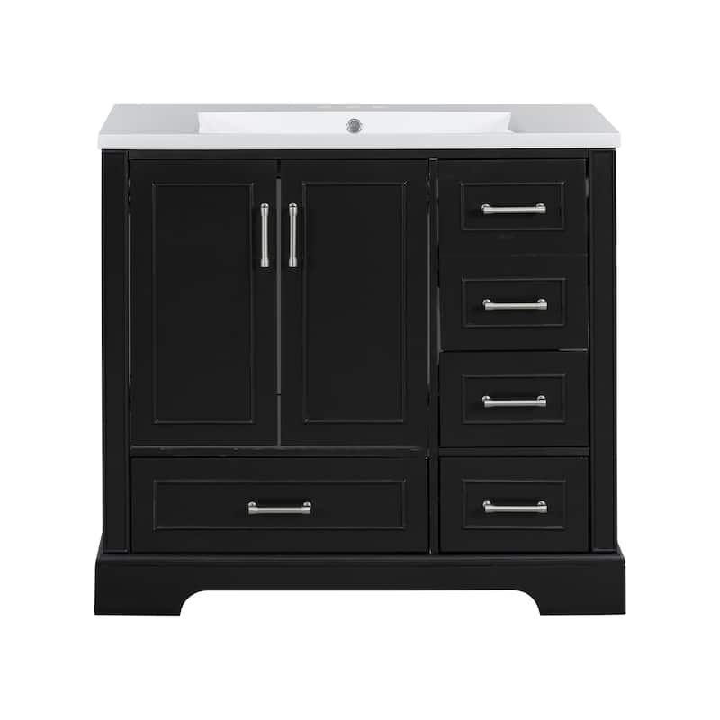 36-inch Traditional Bathroom Vanity with Resin Sink by Harper&Bright Designs