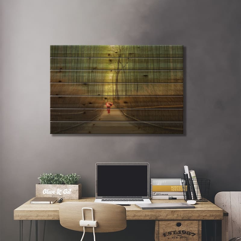 Bamboo Forest In Japan Print On Wood by Daniel Kordan - Multi-Color