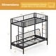 preview thumbnail 4 of 9, Twin Over Futon Bunk Bed with 2 Ladders and Safety Guardrails-Black
