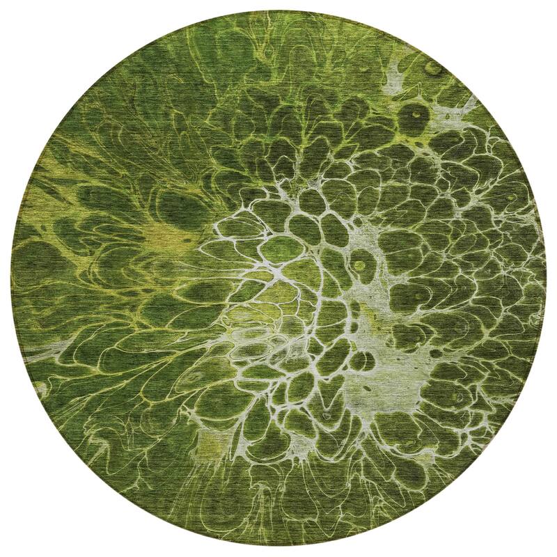 Machine Washable Indoor/ Outdoor Chantille Modern Floral Rug