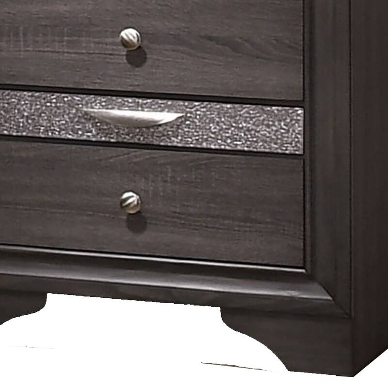 Gray 2 Drawer 26 in. W Nightstand with 1 Jewelry Drawer