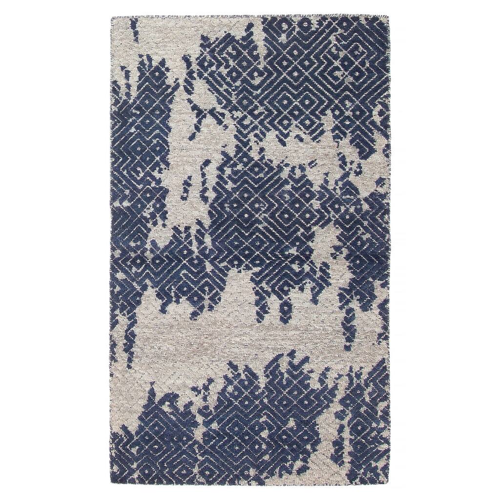 ECARPETGALLERY Hand-knotted Tangier Navy Wool Rug - 3'0 x 5'2