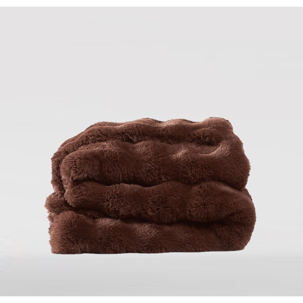 Brooklyn Loom Bubble Faux Fur Blanket and Throw