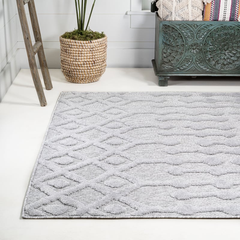 JONATHAN Y Portmany Moroccan Diamond Indoor/Outdoor Area Rug