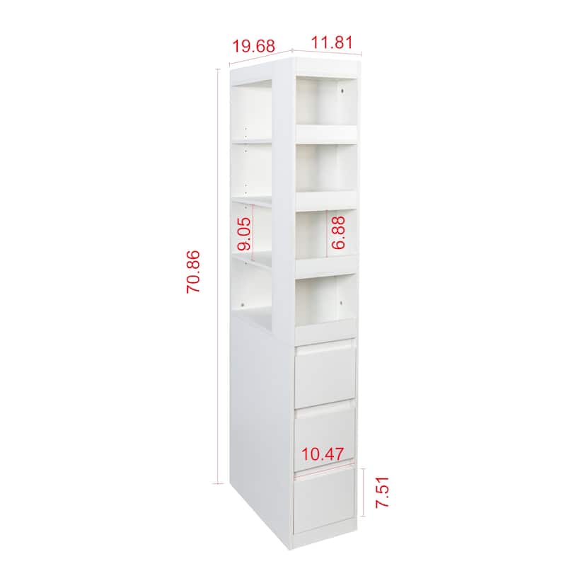 GDFStudio - Harry 70.87" Freestanding Multi-Function Pantry Cabinet with Pull-Out Shelves, Drawers & Microwave Stand
