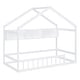 preview thumbnail 5 of 36, Wooden House Bed with Storage Shelf, Kids Bed with Fence & Roof