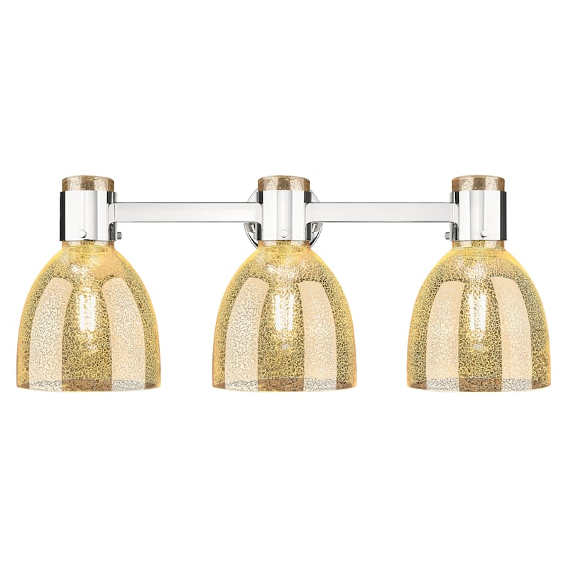 Innovations Lighting Downtown Urban - Lawton Bell - 3 Light 24" Wall-Mounted Bath Vanity Light - Mercury/Polished Nickel