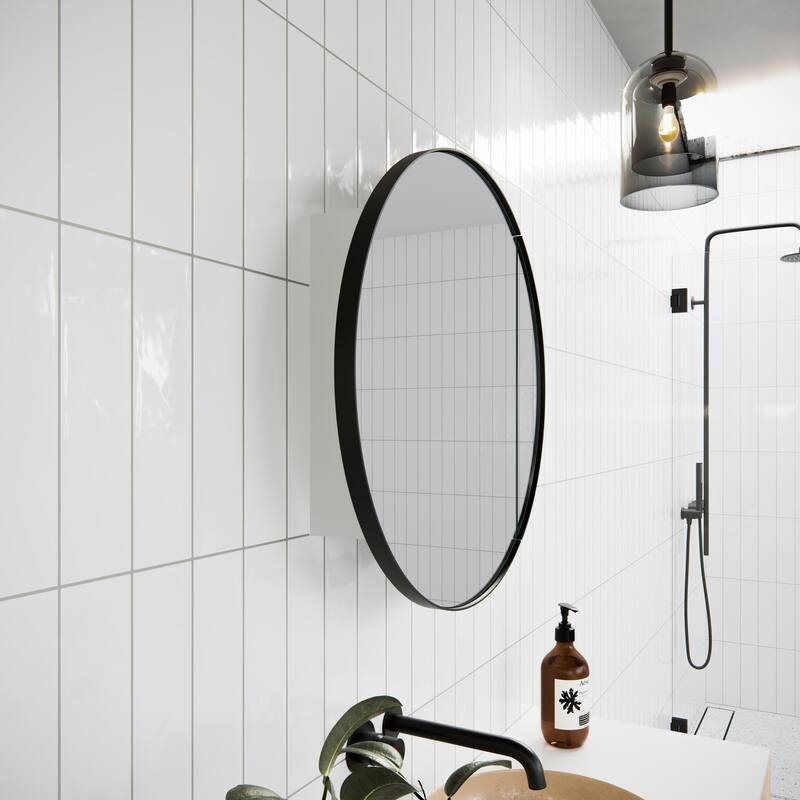 One Door Steel Frame Round Shape Medicine Cabinet