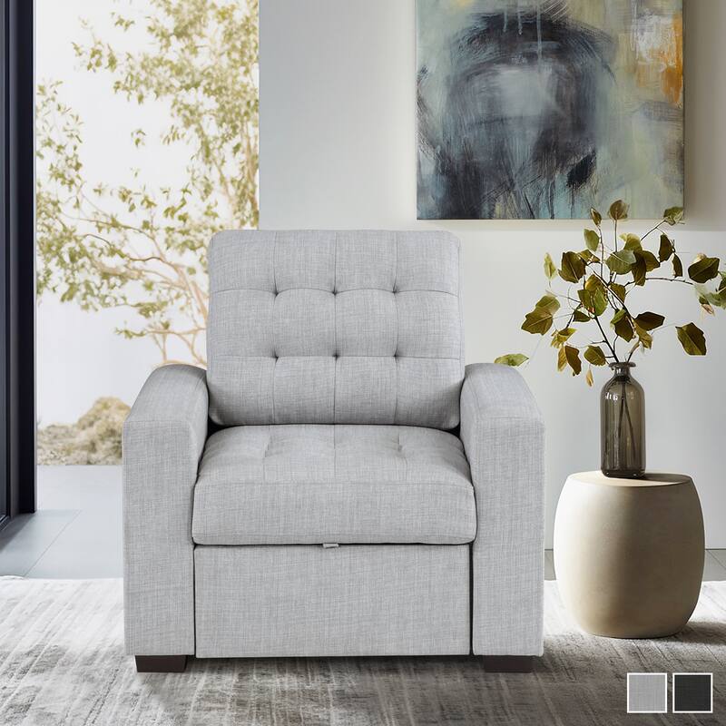 Miles Fabric Chair with Pull-out Ottoman