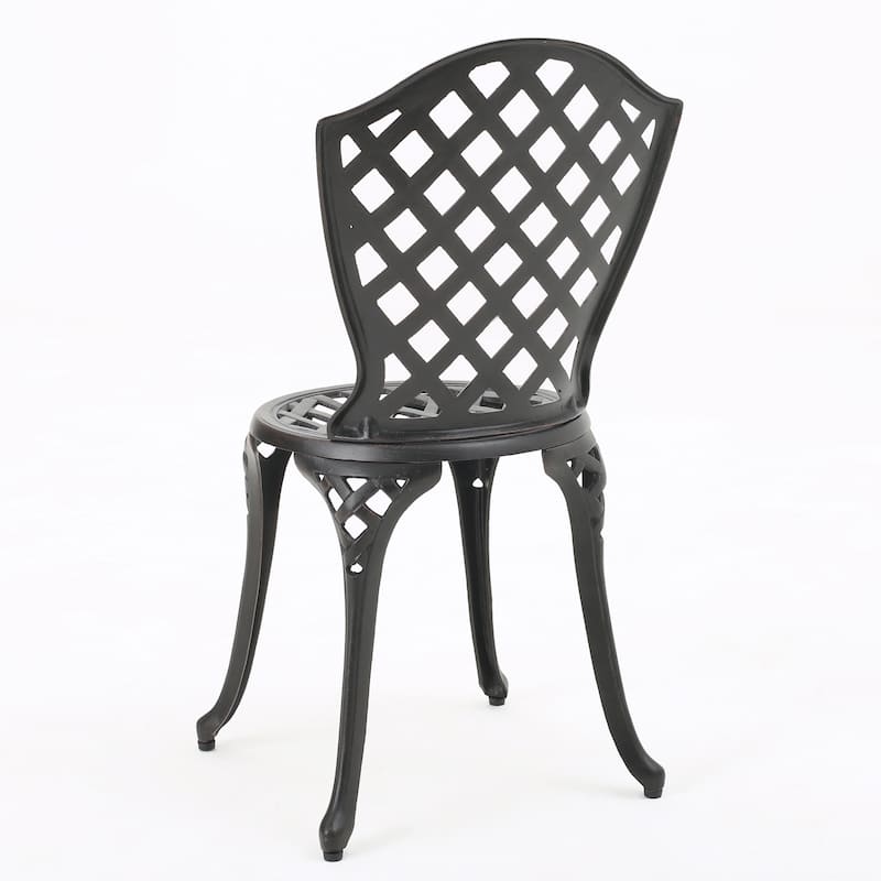 Roomfitters 3-Piece Metal Bistro Set Outdoor Patio Dining Furniture with Round Table and 2 Chairs, Black