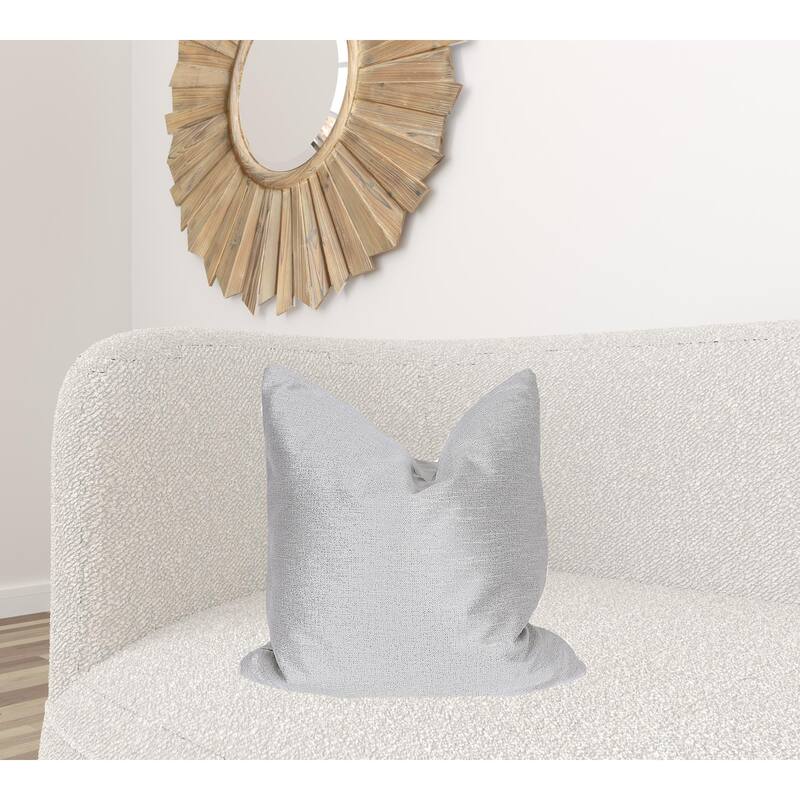 HomeRoots 22" X 22" Silver Polyester Zippered Pillow