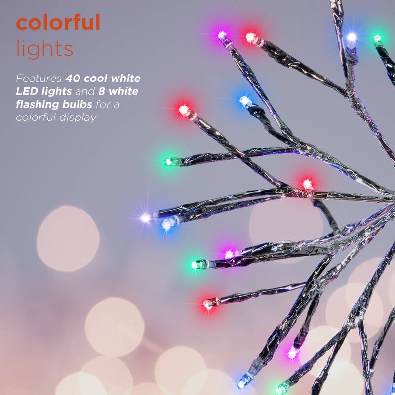 Alpine Corporation 10"H Indoor Christmas Snowflake Ornament with LED Lights