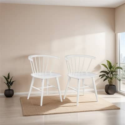 Contemporary Wooden Spindle Back Dining Chairs,Set of 2