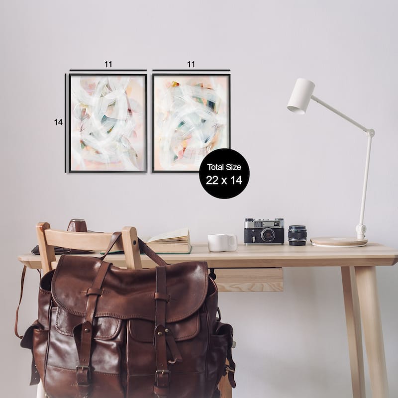Stupell Subtle & Soft Abstraction Framed Giclee Art Design By Gemma Bardot (Set of 2)