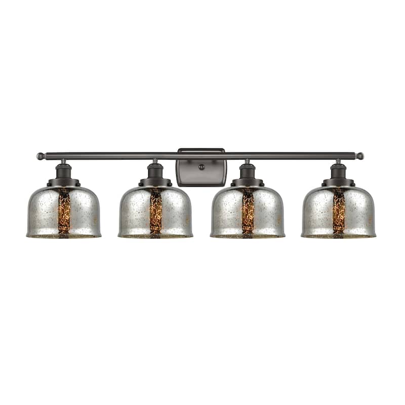 Innovations Lighting 916-4W-11-38 Bell Vanity Bell 4 Light 38" Wide - Oil Rubbed Bronze / Silver Plated Mercury