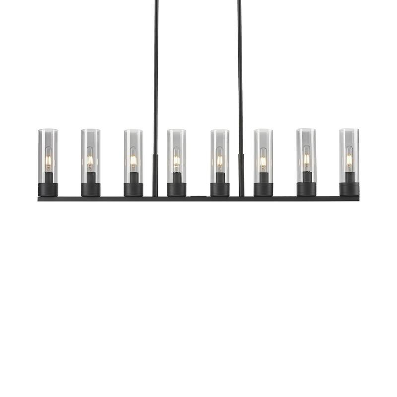 Innovations Lighting 617-8I-11-48 Boreas Linear Boreas 8 Light 48" - Matte Black / Light Smoke