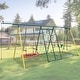 preview thumbnail 7 of 5, 6 in 1 Outdoor Backyard Children Metal Swing Set for Kids Age 3 Up