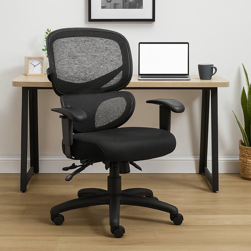Samy Multi-Function Task Chair, Black Mesh SereneSoft, Ratchet Back