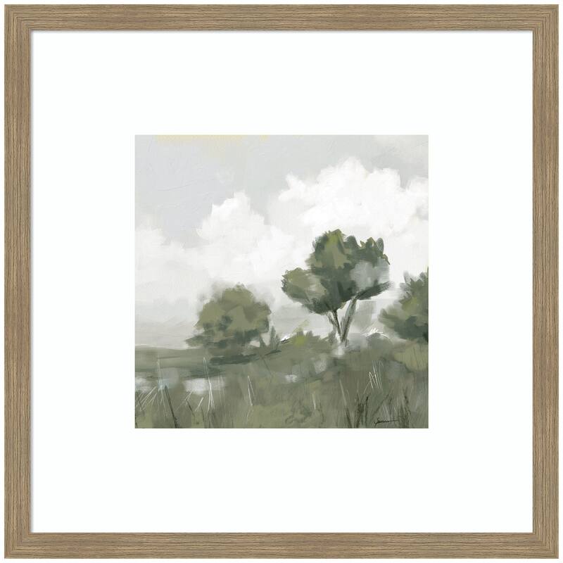 Kate and Laurel Shades of Olive No. 2 by Mary Sparrow Framed Wall Art Print - 26 x 26 - Brown