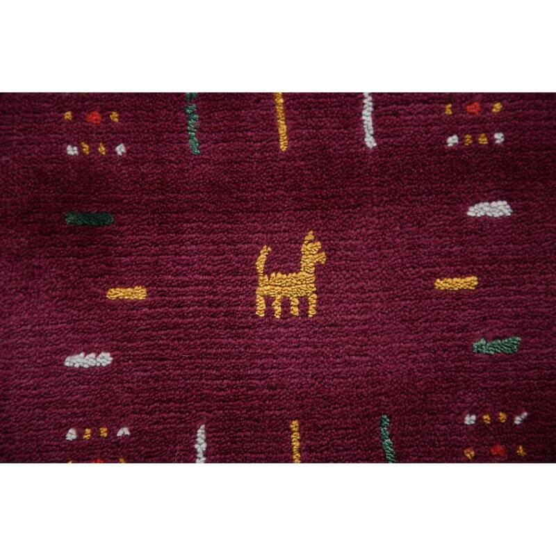 Gabbeh Indian Area Rug Handmade Purple Wool Carpet - 8'2" x 9'8"