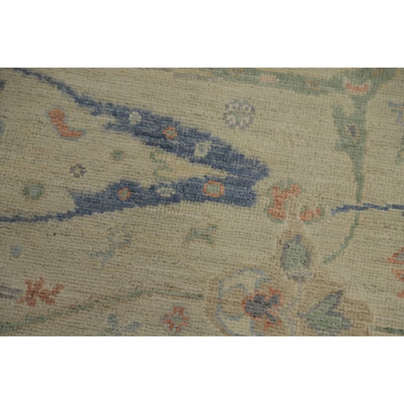 Hand Knotted Oriental 100% Wool Carpet Traditional All-Over Beige & Ivories Ziegler Area Rug - 9' 11'' X 8' 1''